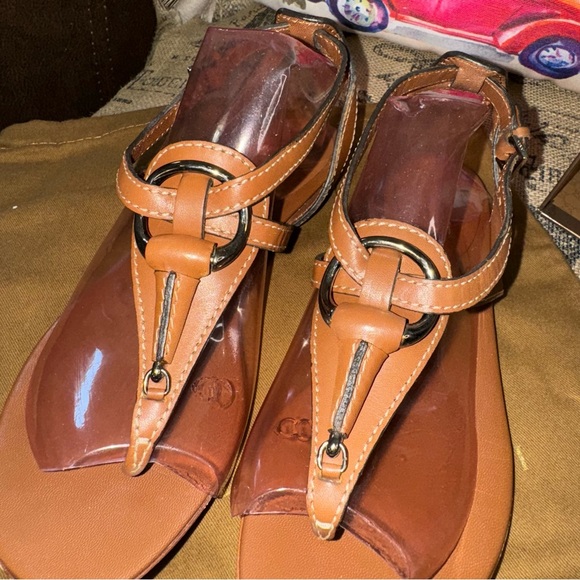 Gucci Horsebit Brown Leather Ankle Strap Thong Flat Sandals Size 36 - Picture 6 of 16